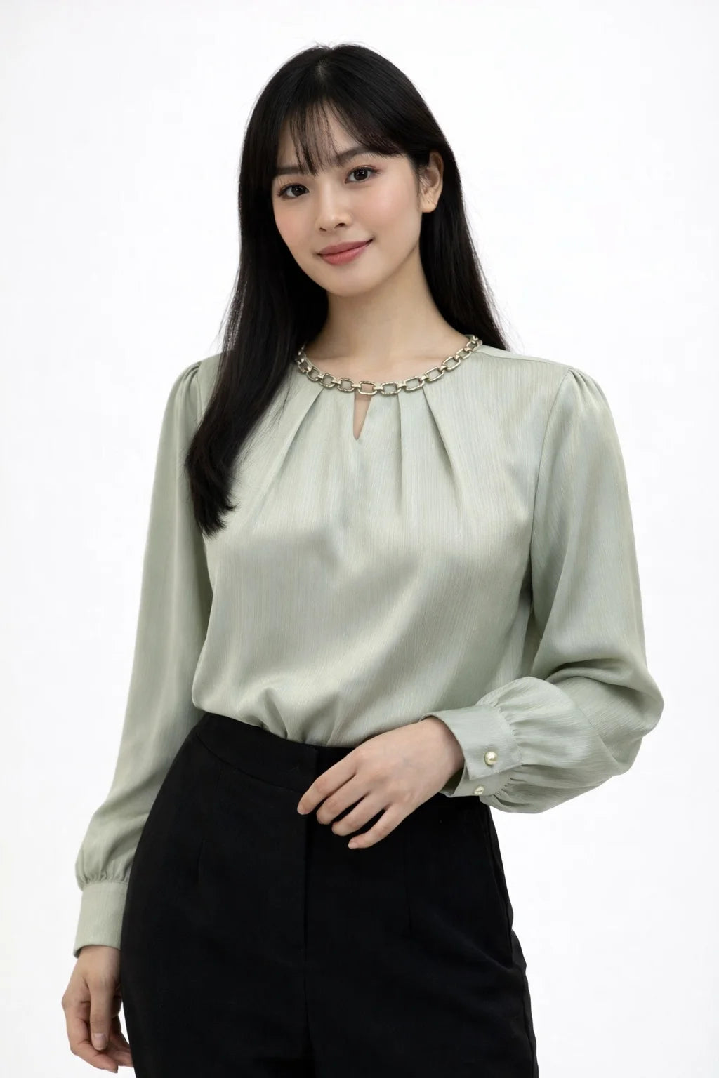 Elegant Chain-Detail Top