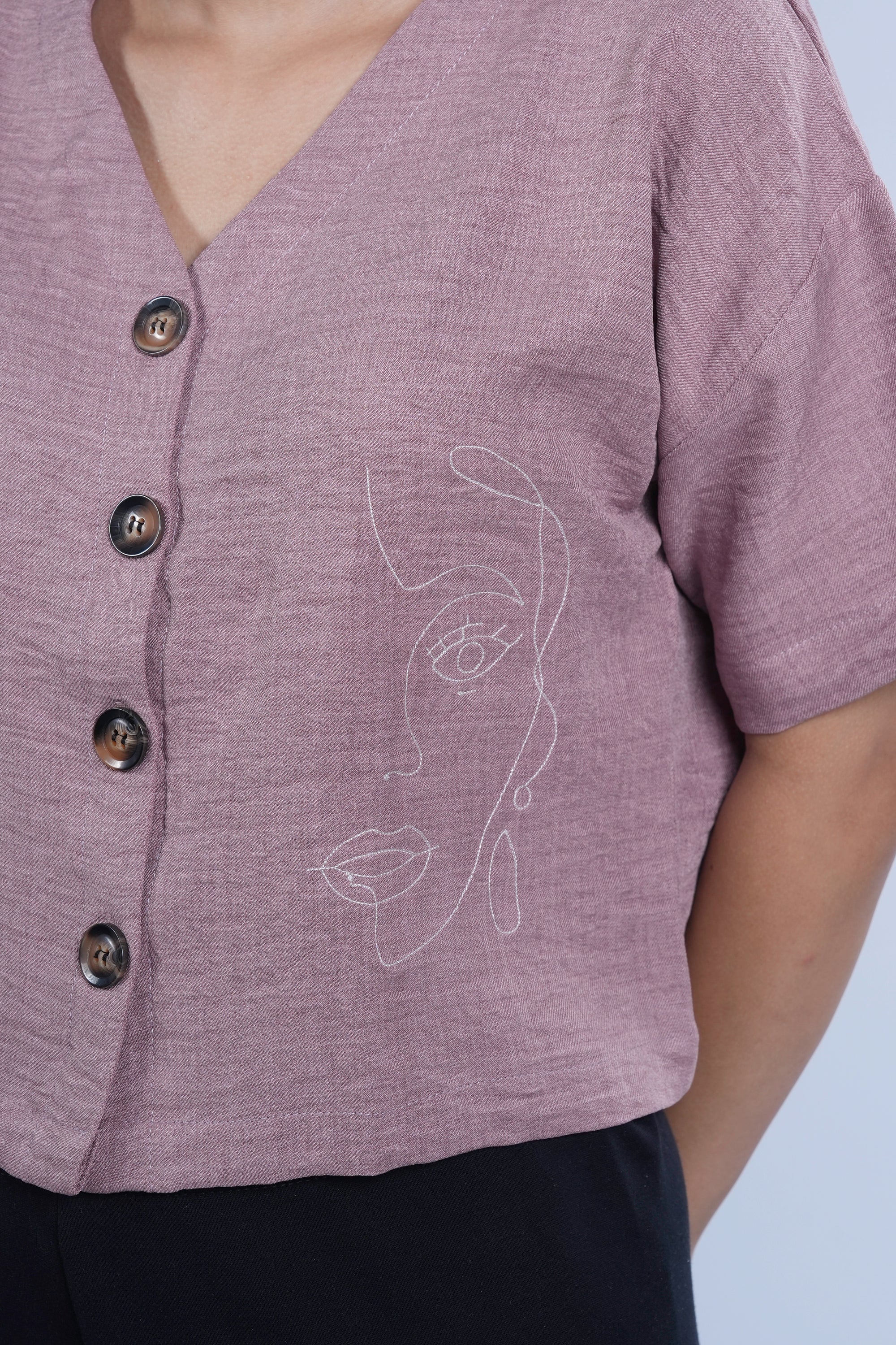 Threaded Thoughts – Embroidered Linen Shirt