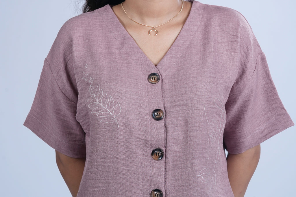 Threaded Thoughts – Embroidered Linen Shirt