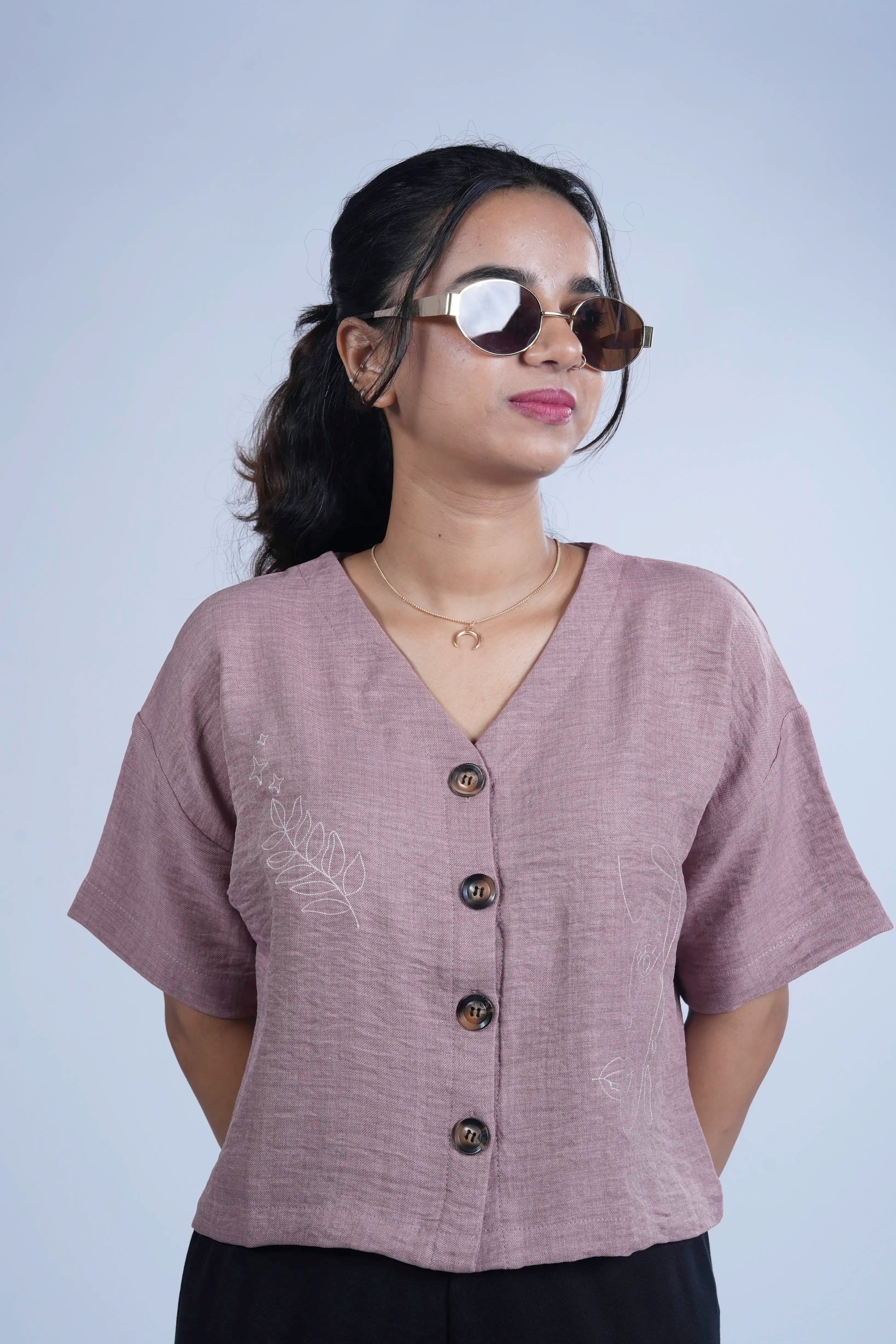 Threaded Thoughts – Embroidered Linen Shirt