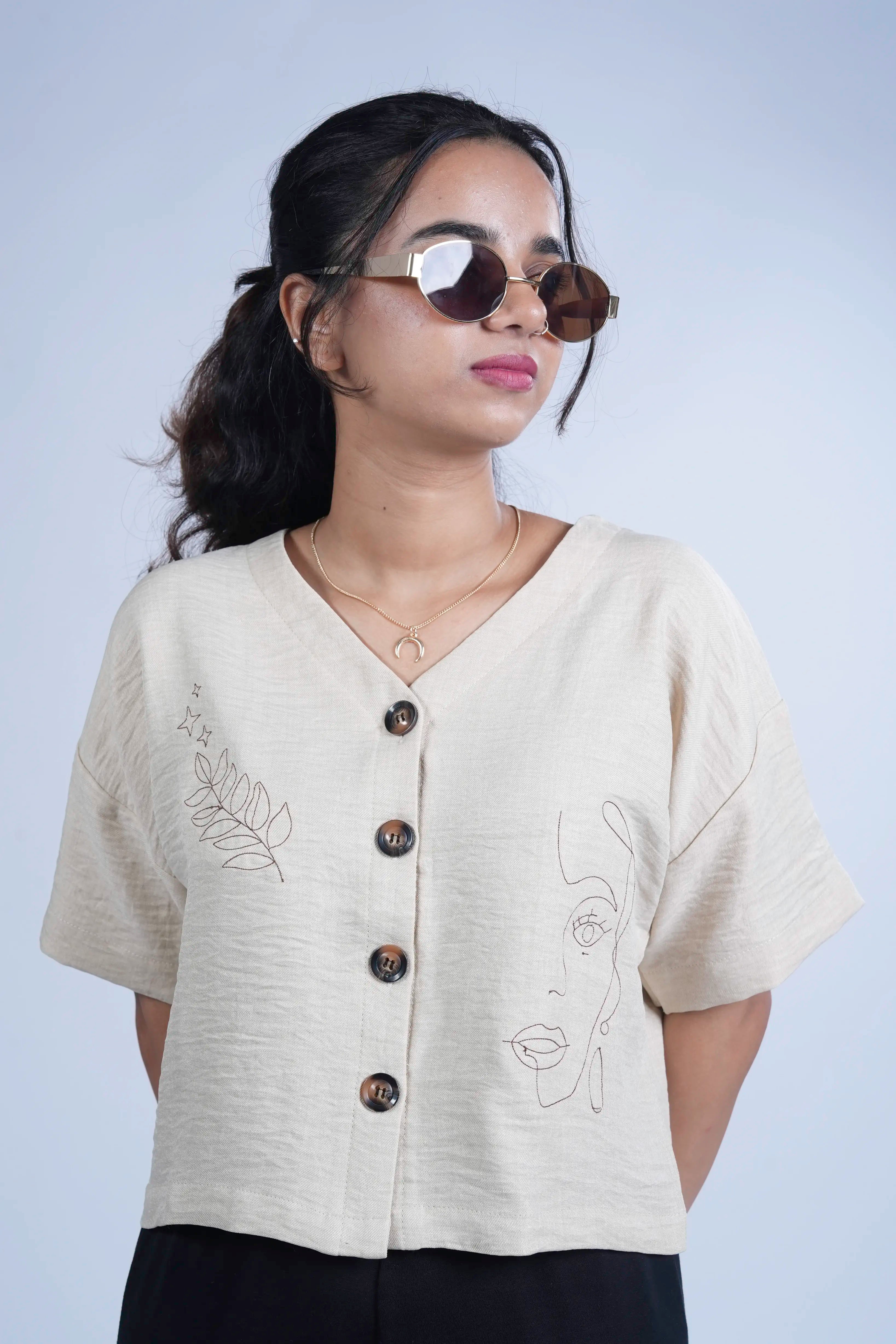 Threaded Thoughts – Embroidered Linen Shirt