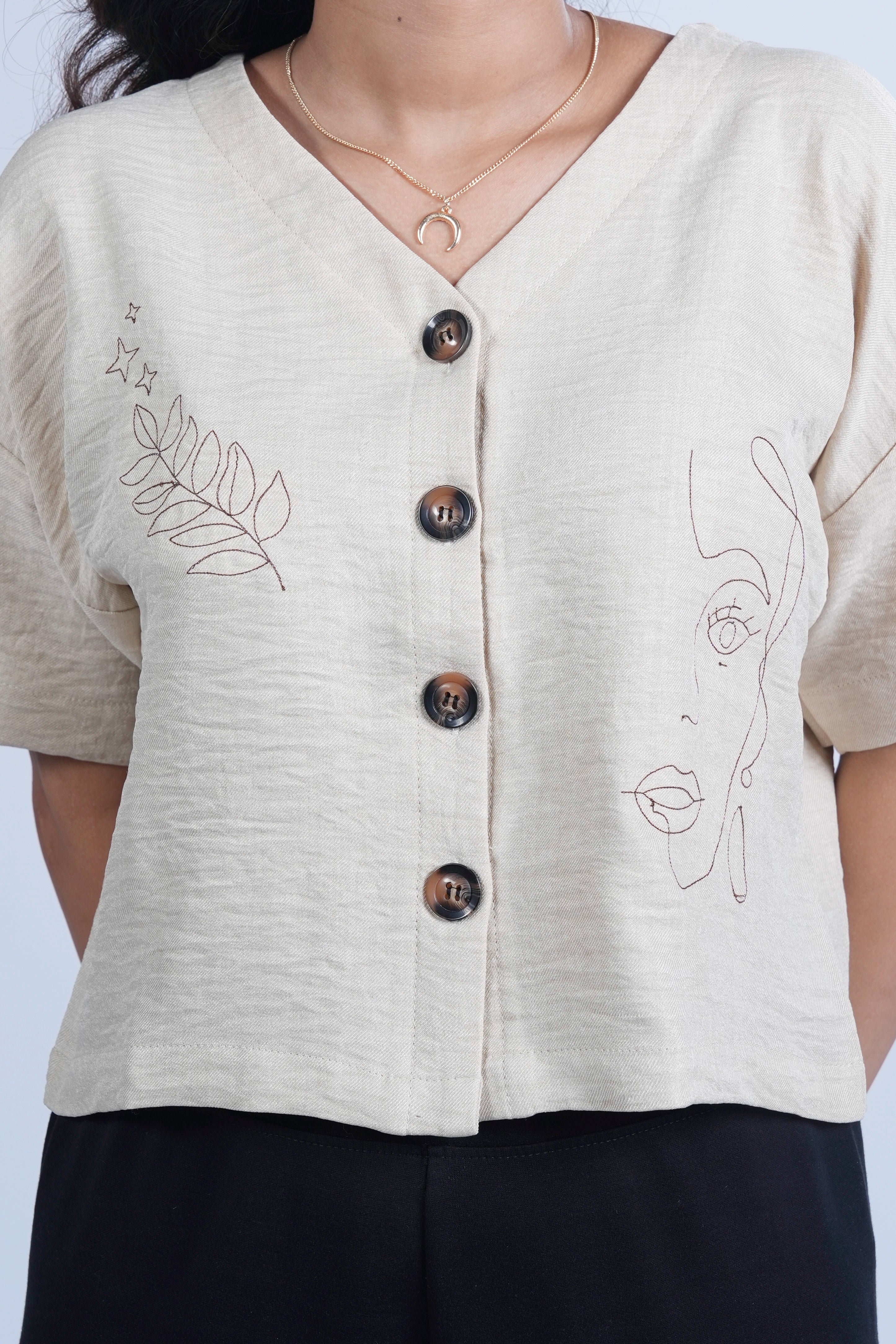 Threaded Thoughts – Embroidered Linen Shirt