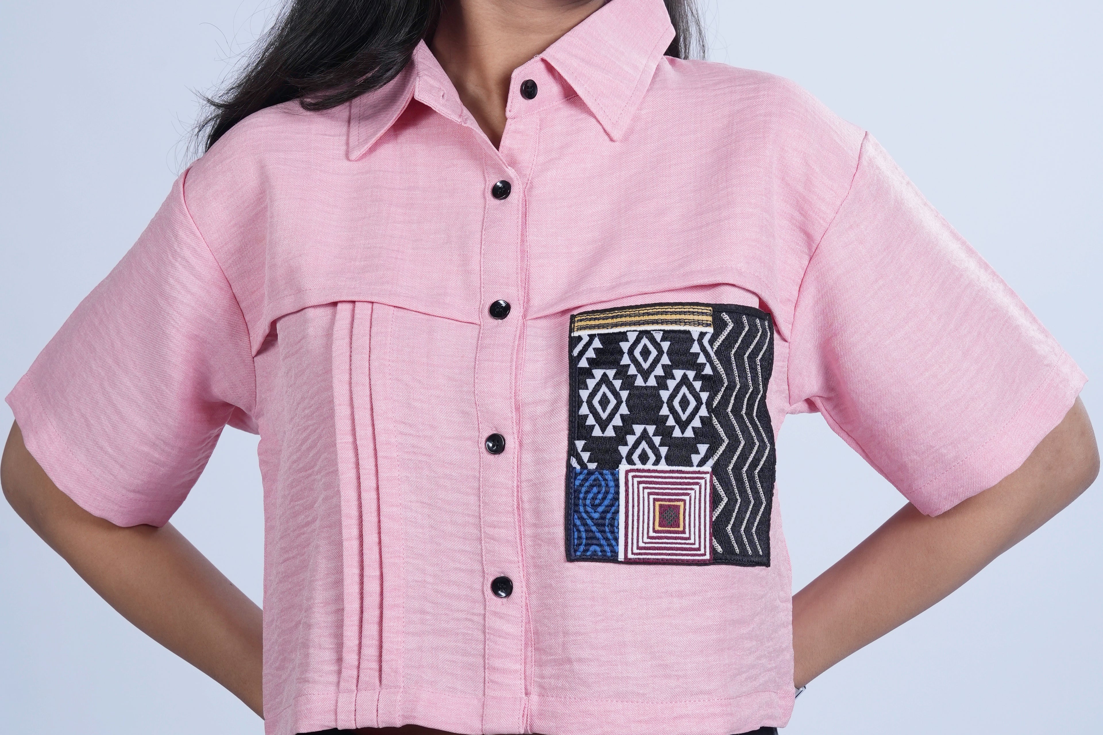 Tribal Pocket Linen Shirt