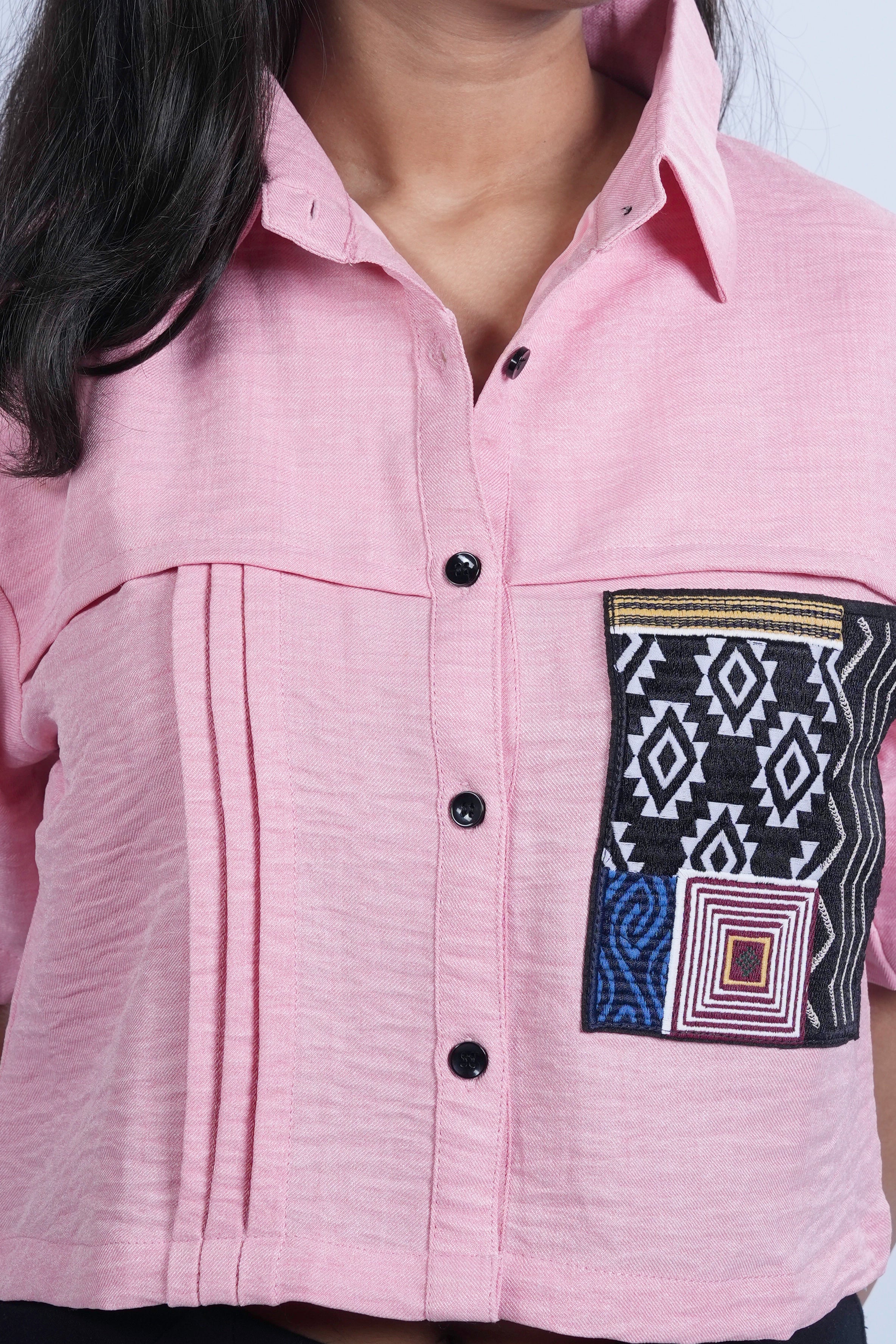 Tribal Pocket Linen Shirt