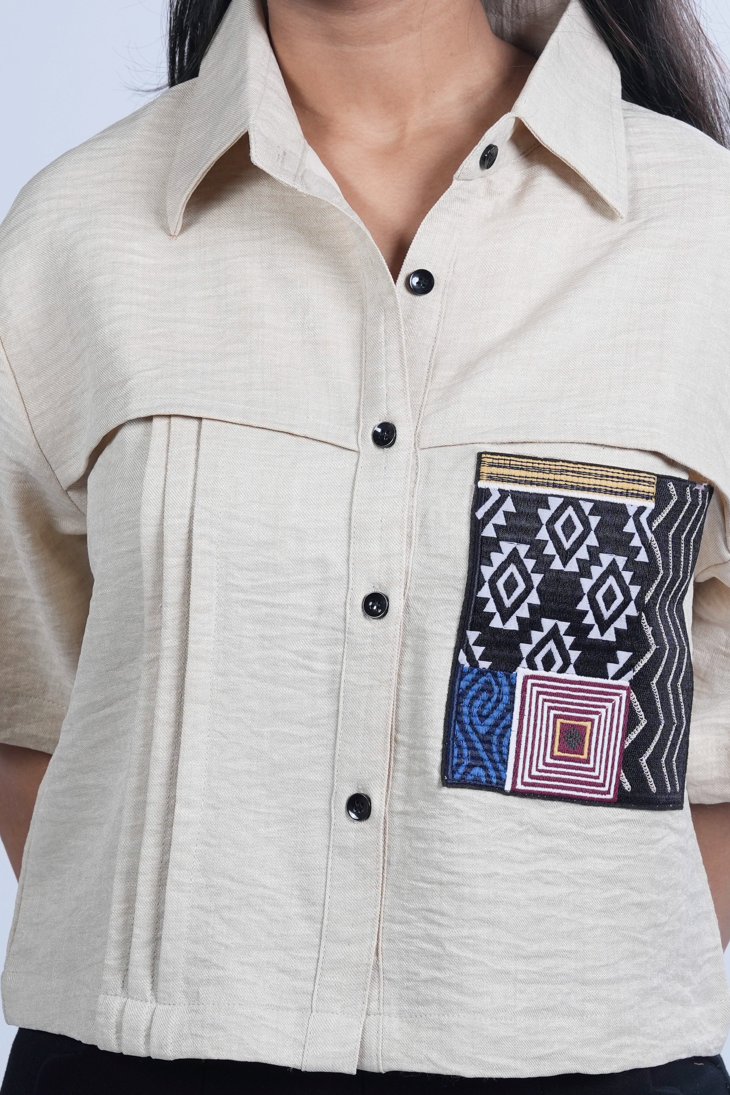 Tribal Pocket Linen Shirt