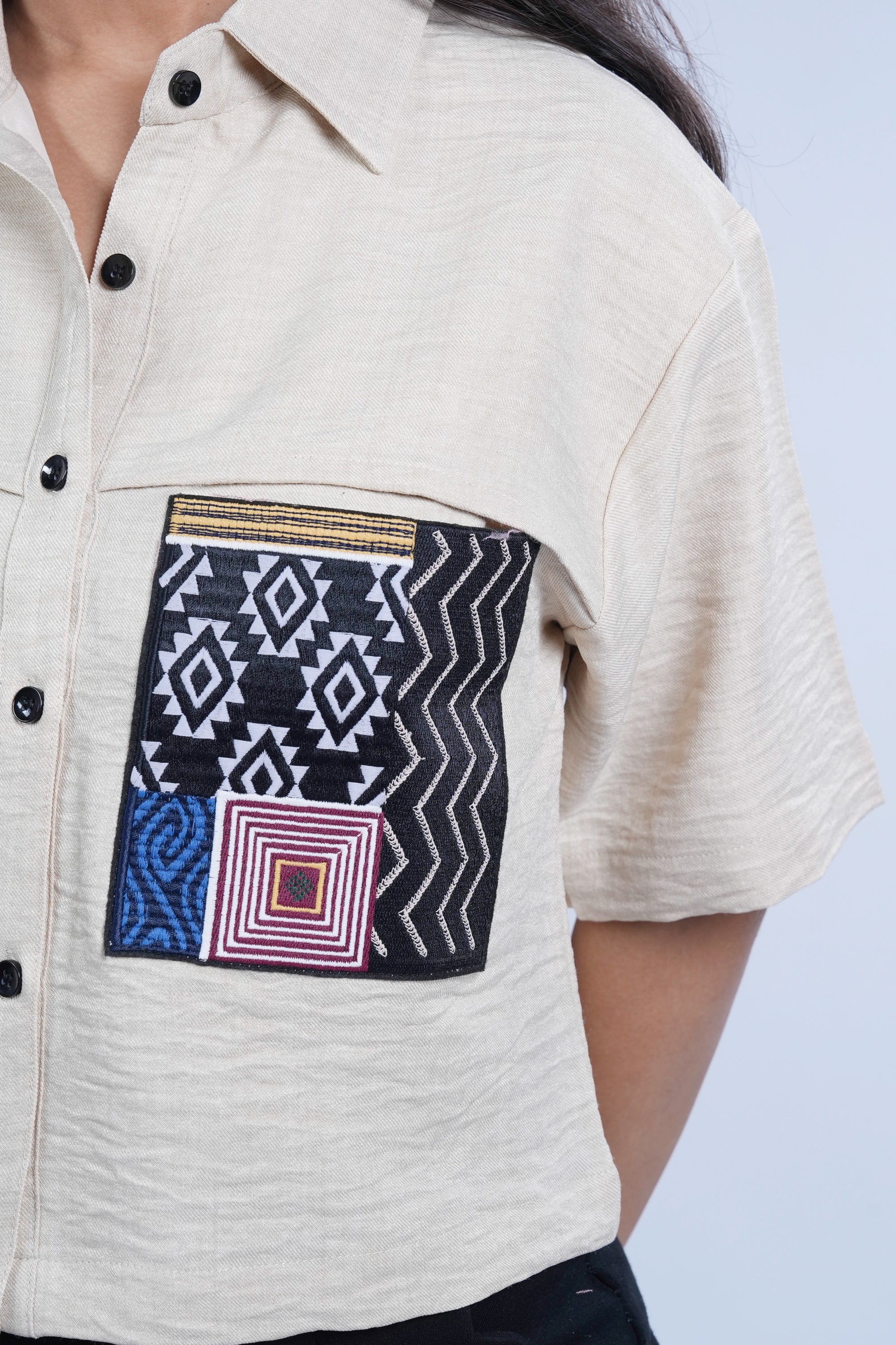 Tribal Pocket Linen Shirt
