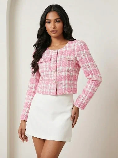 Ivory Luxe Textured Jacket Top