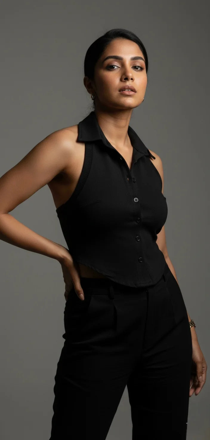 Midnight Form Corset Shirt Top