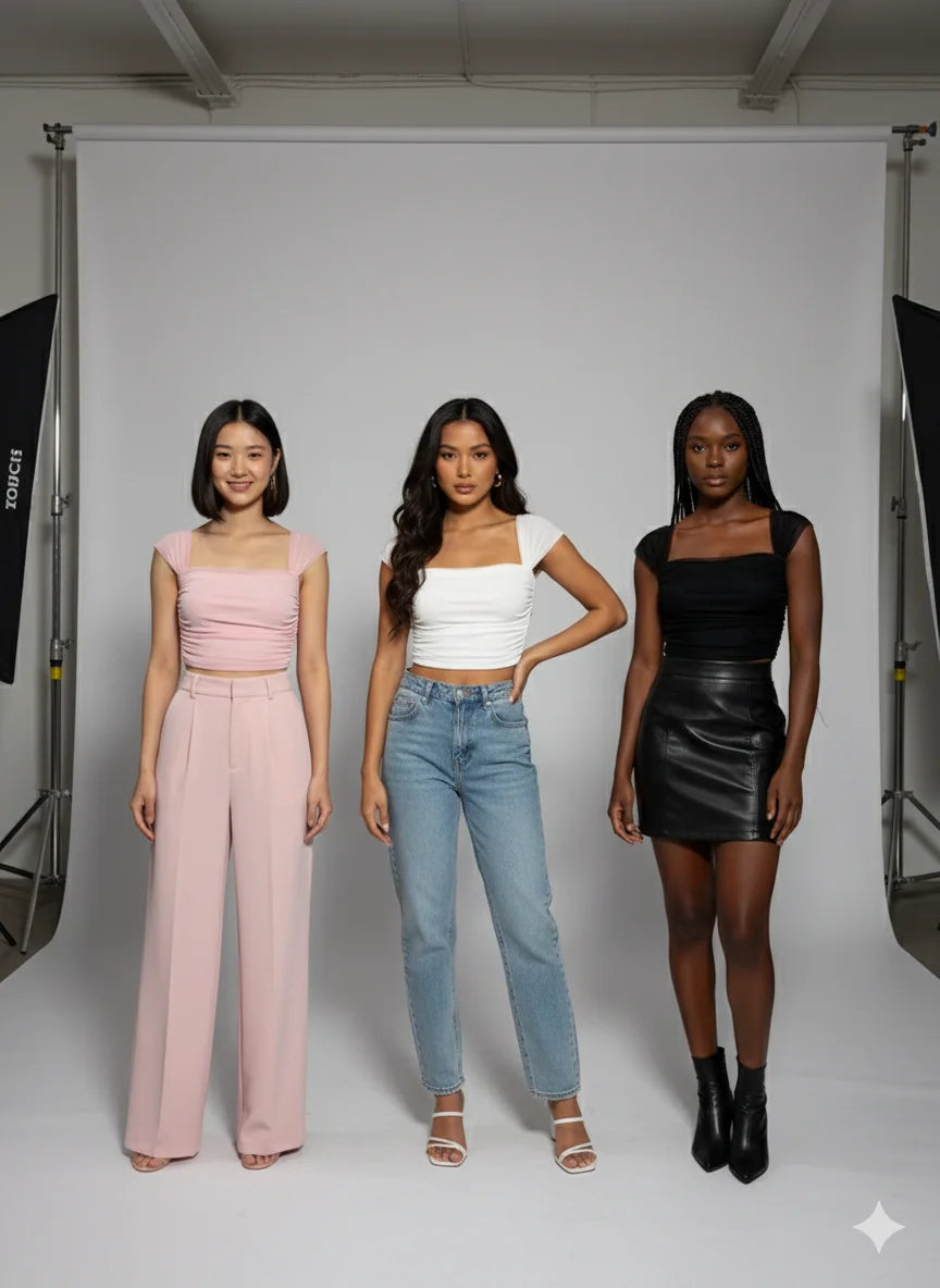 Pure Form Square Neck Crop Top