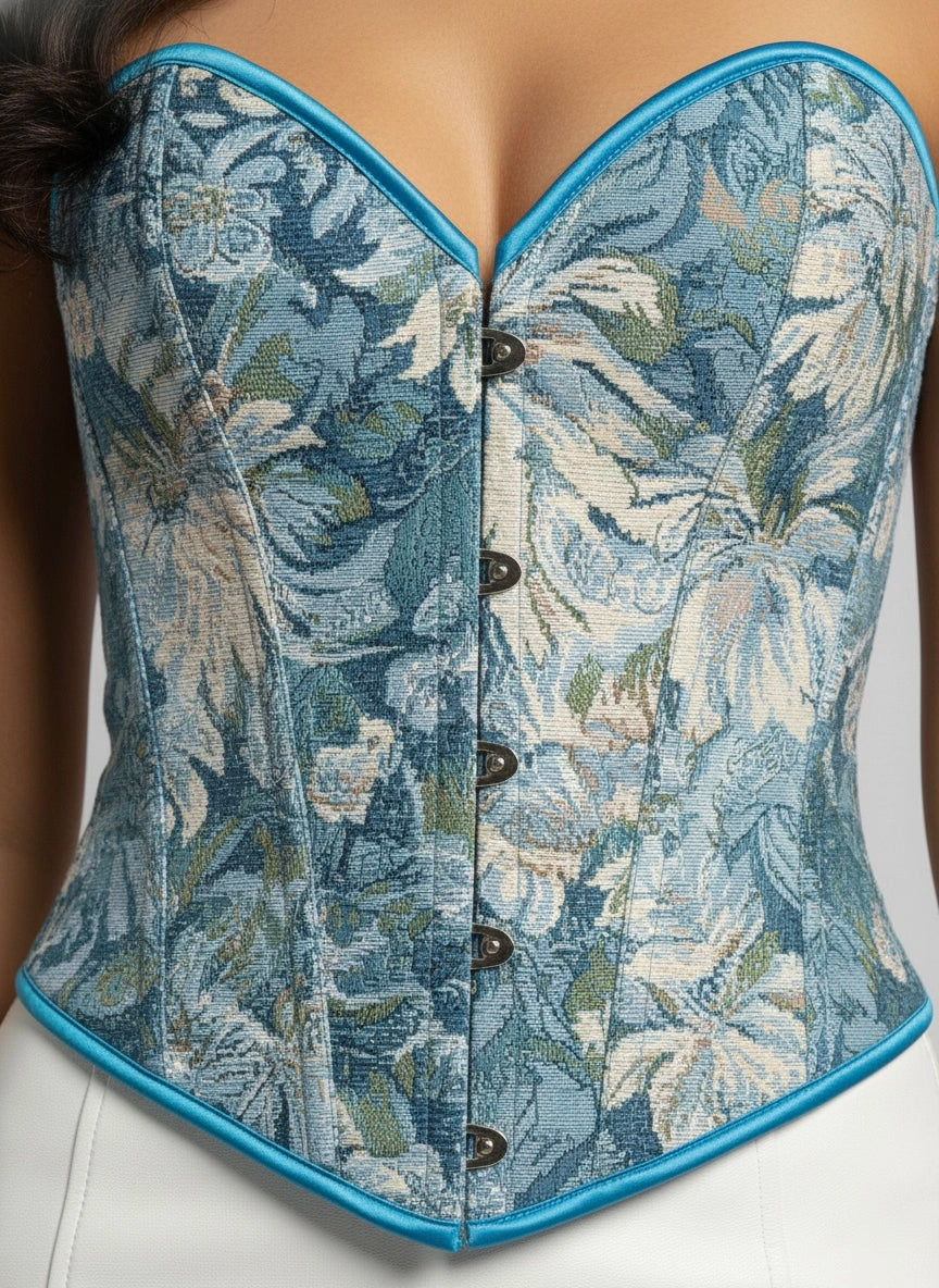 Azure Tapestry Corset Top