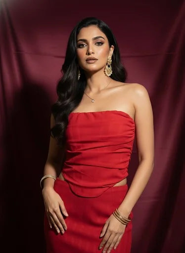 Veil Ruched Tube Top