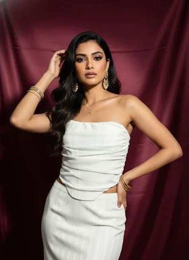 Veil Ruched Tube Top